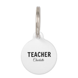 I am teacher school Collegeadd your name text simp Pet Tag