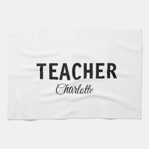 I am teacher school Collegeadd your name text simp Tea Towel