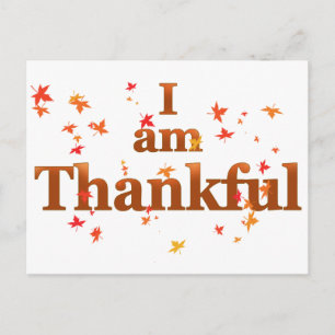 i am thankful holiday postcard