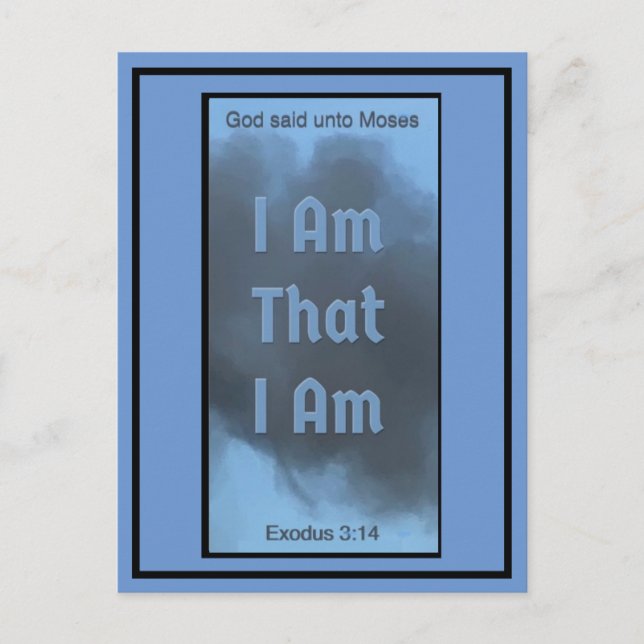 I Am That I Am Scripture Postcard (Front)