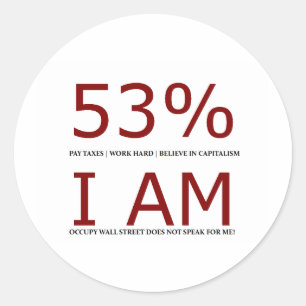 I am the 53% classic round sticker