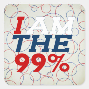 I AM THE 99% SQUARE STICKER