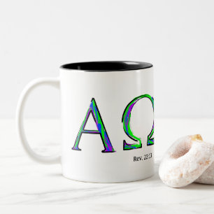 I Am The Alpha and Omega- Revelation 22:13 Two-Tone Coffee Mug