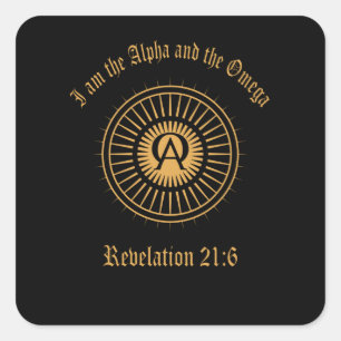 I Am The Alpha And Omega Revelation Bible Proverbs Square Sticker