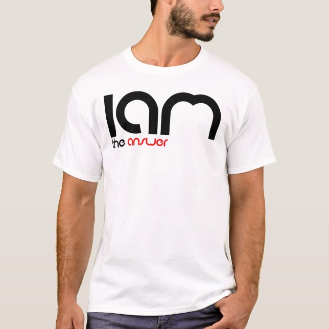 I Am The Answer T-Shirt (logo) - Male (white) V.2 (Front)