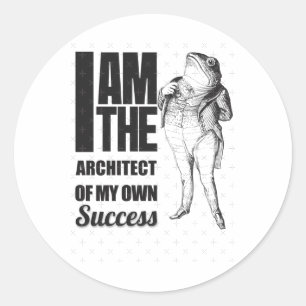 I Am The Architect Of My Own Success Graphic Desig Classic Round Sticker