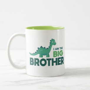 I am the big brother blue cartoon dinosaur Two-Tone coffee mug