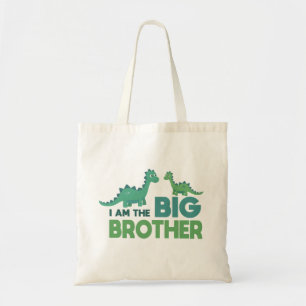 I am the big brother cartoon dinosaur boy tote bag