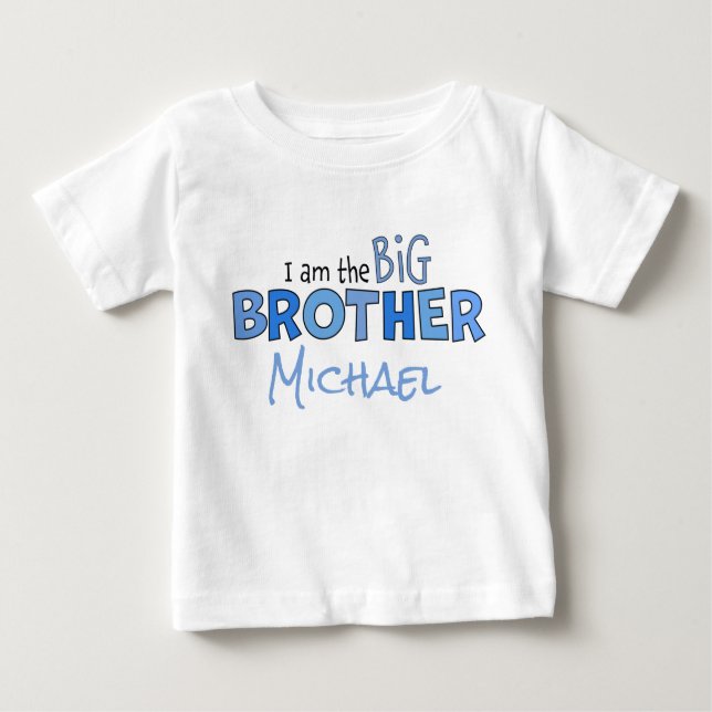 I am the Big Brother Cute Blue Whimsical  Baby T-Shirt (Front)