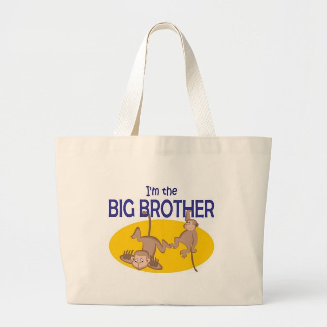 I am the big brother monkey large tote bag (Front)