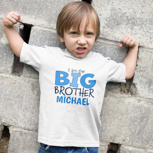 I am the Big Brother Personalised Blue Child T-Shirt