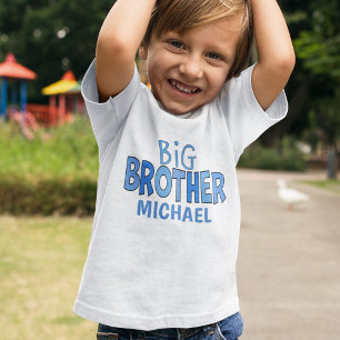 I am the Big Brother Whimsical Modern Blue  Toddler T-Shirt