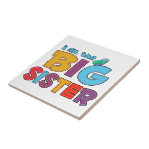 I am the Big Sister Butterfly Ceramic Tile