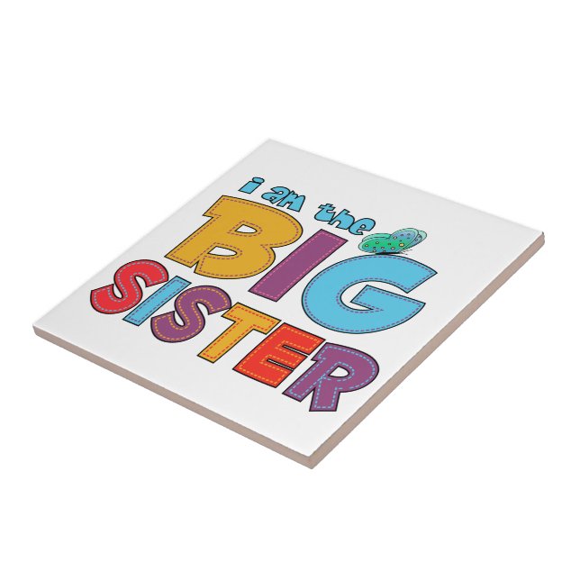 I am the Big Sister Butterfly Ceramic Tile (Side)