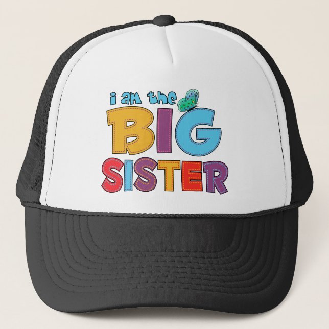I am the Big Sister Butterfly Trucker Hat (Front)