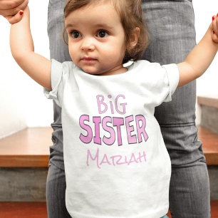 I am the Big Sister Pink Cute Modern Trendy Baby T-Shirt