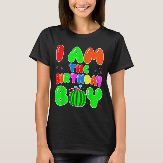 I Am The Birthday Boy Funny Watermelon Birthday Fa T-Shirt (Front)
