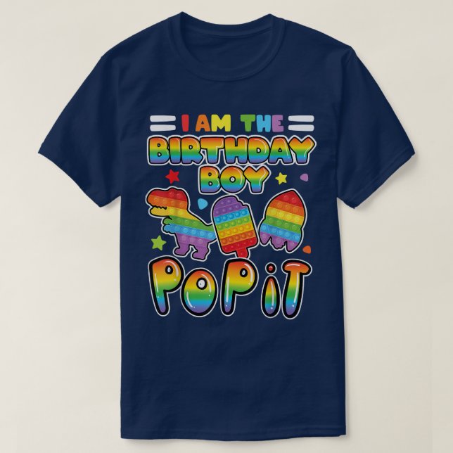 I am the birthday Boy pop it Fidget Tre  T-Shirt (Design Front)