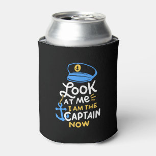 I Am The Captain Now Boating Captain Gift Can Cooler