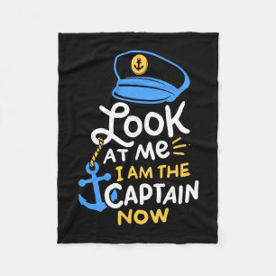 I Am The Captain Now Boating Captain Gift Fleece Blanket