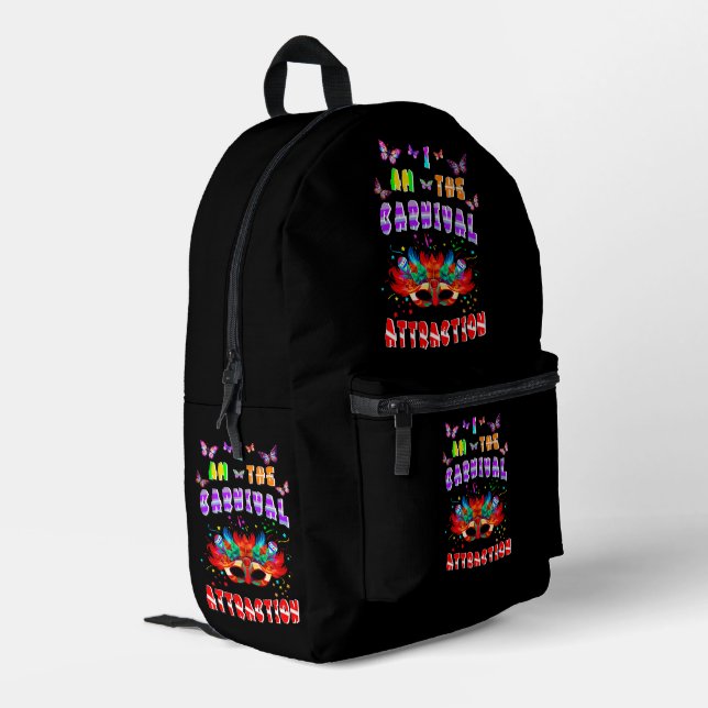 I Am The Carnival Attraction Printed Backpack (Back Corner Left)