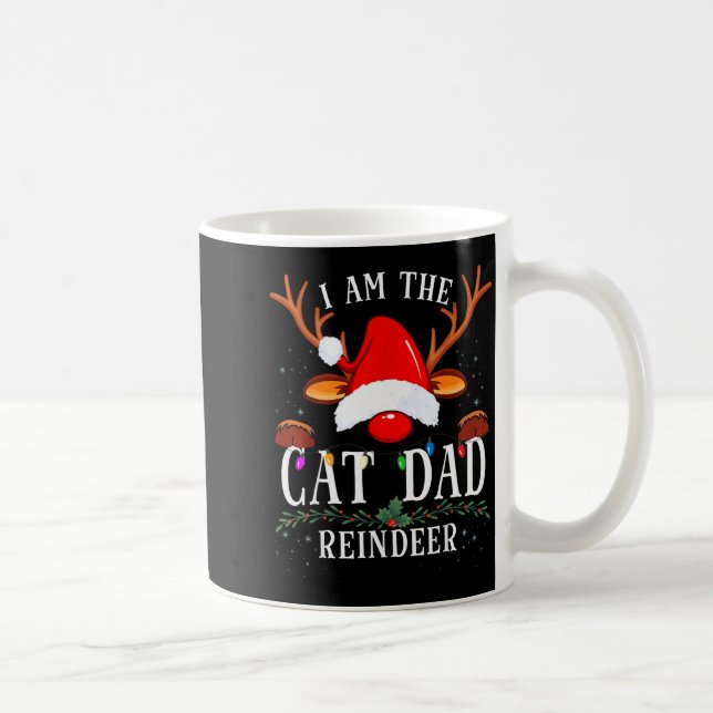 I Am The Cat Dad Reindeer Christmas Family  Coffee Mug (Right)