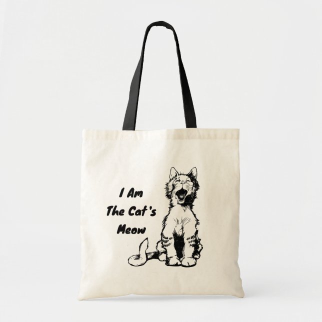 I Am the Cat's Meow Funny Cat Tote Bag (Front)