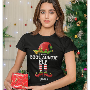 I am The Cool Auntie Elf Funny Elf T-Shirt