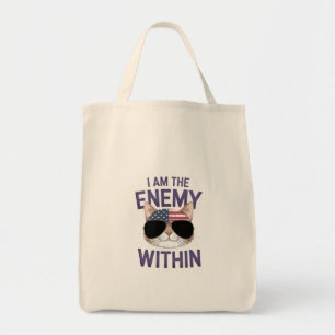 I Am the Enemy Within Bold Statement Tote Bag