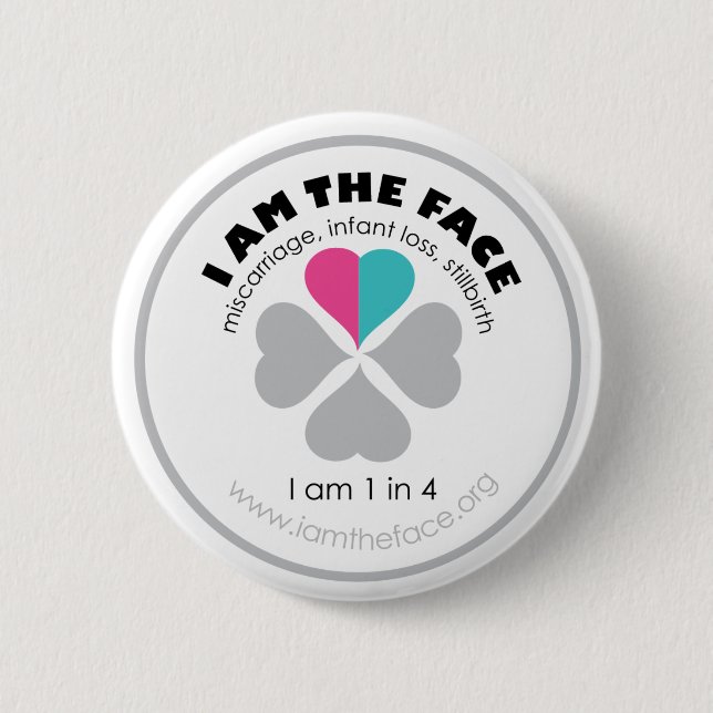 I AM THE FACE Pink and Blue Button (Front)