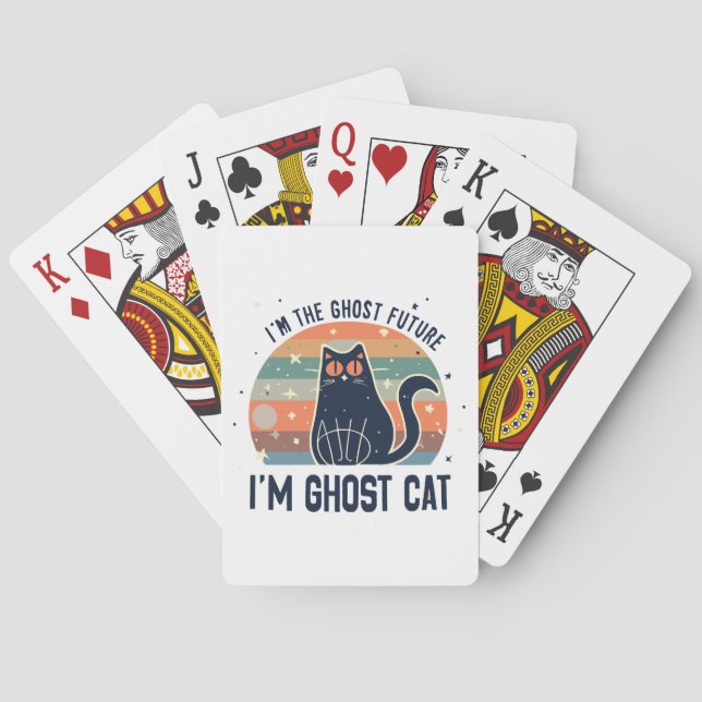 I AM THE GHOST FUTURE, GHOST CAT  PLAYING CARDS (Back)