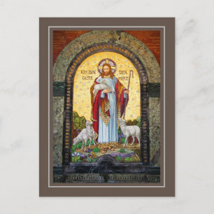 "I AM THE GOOD SHEPHERD" John 10:11 Mosaic Art Postcard