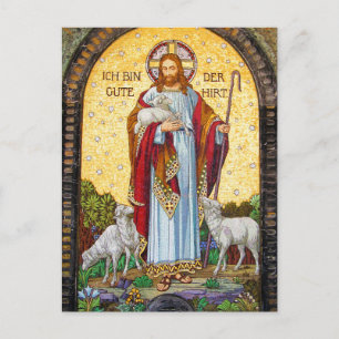 "I AM THE GOOD SHEPHERD" John 10:11 Mosaic Art Postcard