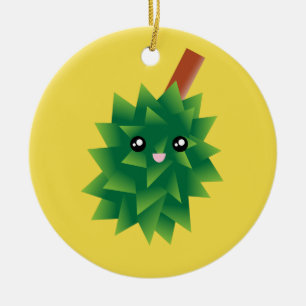 I Am The King of Fruits Durian Kawaii Manga Ceramic Tree Decoration