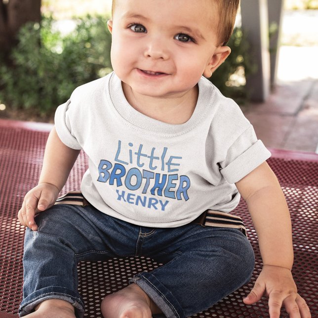 I am the Little Brother Whimsical Cute Blue Baby T-Shirt (Creator Uploaded)