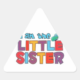 I am the Little Sister Butterfly Triangle Sticker