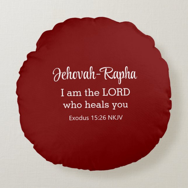 I am the Lord Who Heals You Bible Verse Navy Blue Round Cushion (Front)