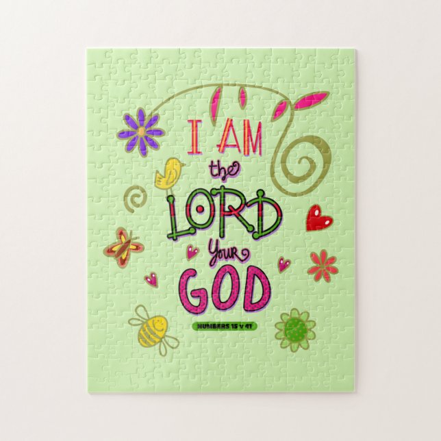 I am the Lord your God Bible Verse Jigsaw Puzzle (Vertical)