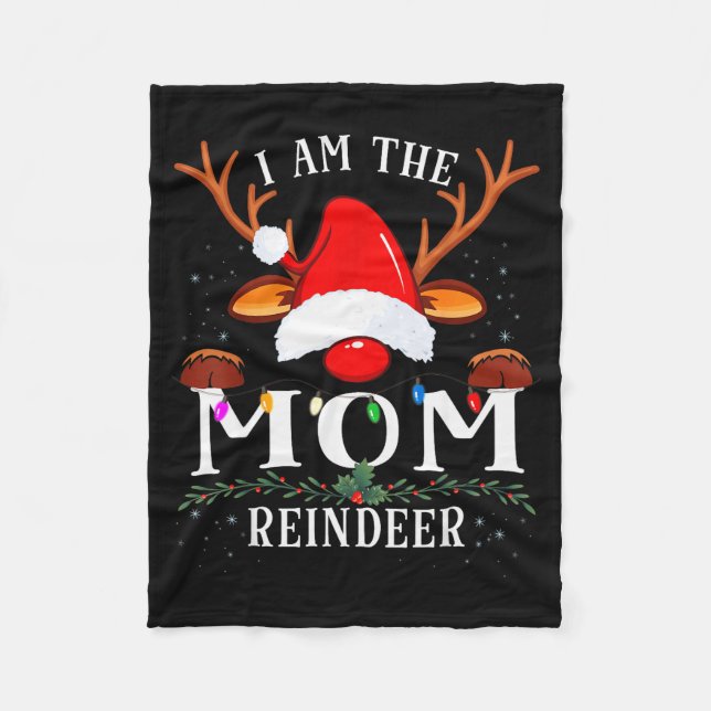 I Am The Mum Reindeer Christmas Family  Fleece Blanket (Front)