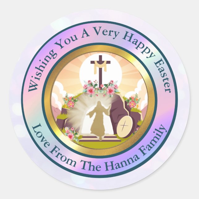 I am the resurrection and the life  classic round sticker (Front)