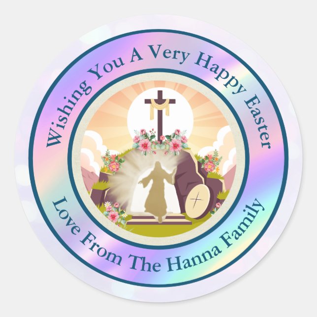 I am the resurrection and the life  classic round sticker (Front)