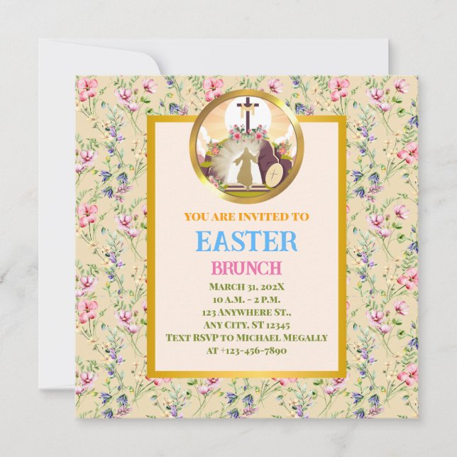 I am the resurrection and the life invitation (Front)