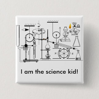 I am the science kid! 15 cm square badge