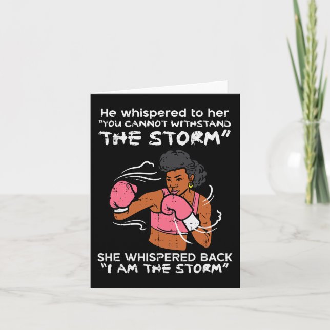 I Am The Storm Black African Woman Breast Cancer A Card (Front)