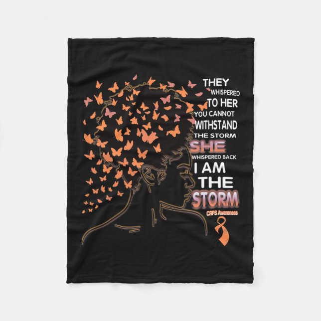 I Am The Storm Black Woman Crps Awareness  Fleece Blanket (Front)