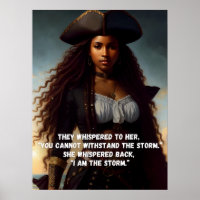 I Am the Storm Black Woman Pirate Art