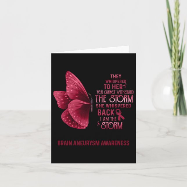 I Am The Storm Brain Aneurysm Awareness Butterfly  Card (Front)