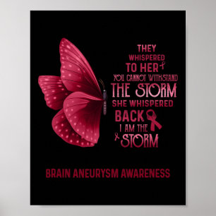 I Am The Storm Brain Aneurysm Awareness Butterfly  Poster