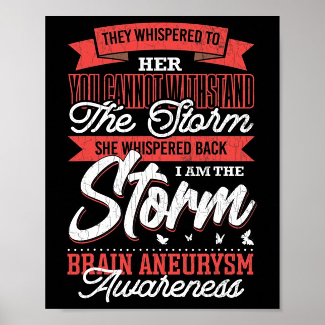 I Am The Storm Brain Aneurysm Awareness Support Gr Poster (Front)