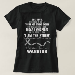 I Am The Storm Brain Tumour Warrior Grey Ribbon T-Shirt